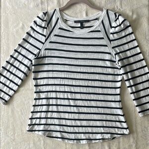 White House Black Market | Black and White Top